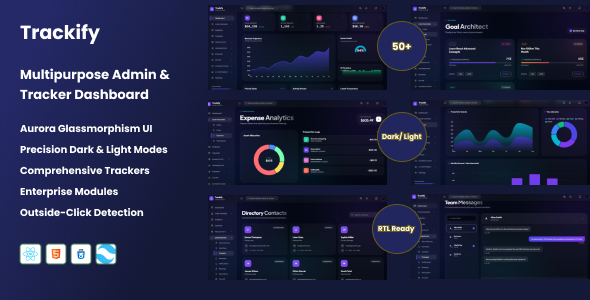 Trackify - React Multipurpose Tracker & Admin Dashboard by PaiTheme