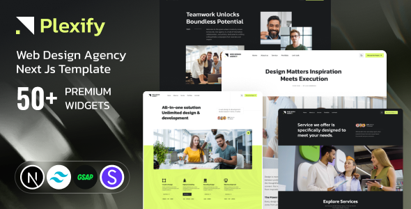 Plexify - Web Design Agency Next Js Tailwind CSS Template by DexignZone