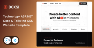 Boxsi - Technology ASP.NET Core & Tailwind CSS 4 Website Template by Unifato