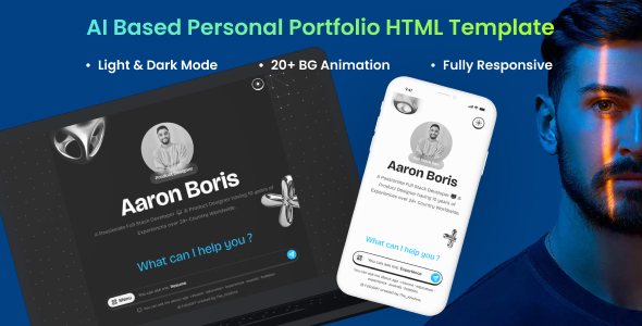 AI Personal Portfolio HTML Template - FolioGPT by The_Krishna