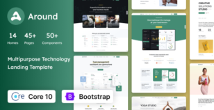 Around - SaaS, Startup & Technology ASP.Net Core Landing Template by coderthemes