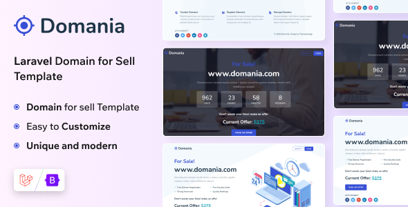Domania - Domain For Sell Laravel Template by themesdesign