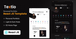 Textio – React Personal Portfolio Template by maryinparis