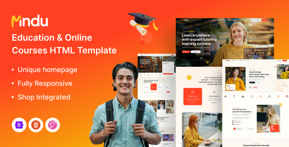 Mindu – College, School & Online Courses HTML Template by Theme_Pure