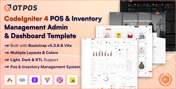 GotPos - CodeIgniter 4 POS & Inventory Management Admin & Dashboard Template by SRBThemes