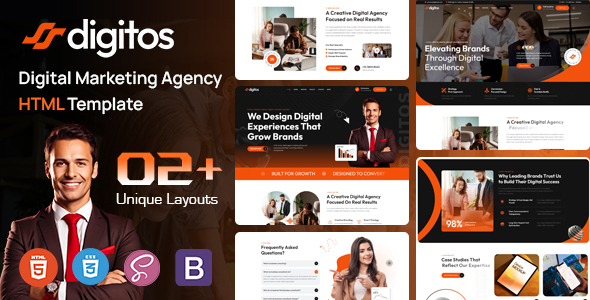 Digitos - Digital Agency HTML Template by KodeSolution