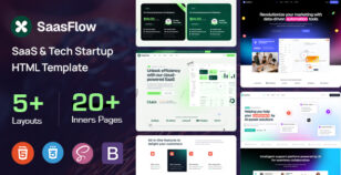 Saasflow - SaaS & Tech Startup HTML Template by ThemeMascot