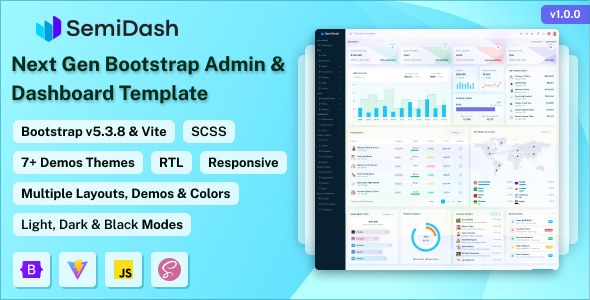 Semidash - Bootstrap Admin & Dashboard Template by SRBThemes