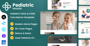 ClinicMaster - Pediatrics & Child Care Next Js Template by DexignZone