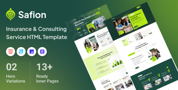 Safion - Insurance & Consulting Service HTML Template by zcubethemes