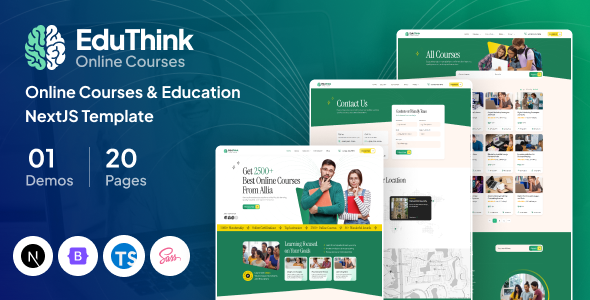 EduThink | Online Courses & Education NextJS Template by layoutdrop