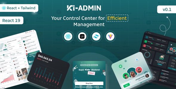 Ki-admin React + Tailwind + Typescript  Admin Dashboard Template by la-themes