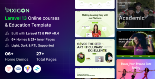 Pixigon - Laravel 13 Online Courses & Education Template by Codebucks