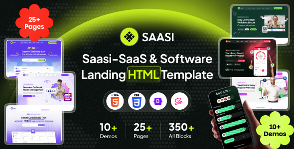 SaaSi - SaaS Startup & Software Landing Page HTML5 Template by VikingLab