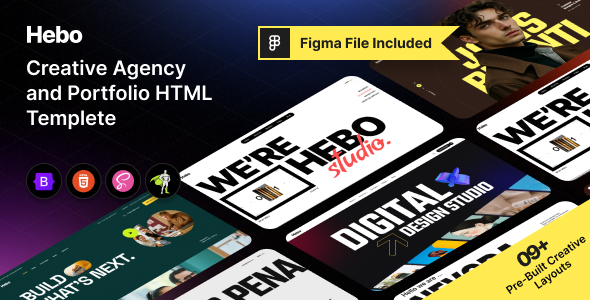 Hebo - Creative Agency & Portfolio HTML Template by AQLOVA