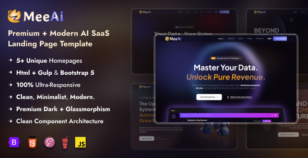 MeeAi - Modern AI SaaS & Tech Landing Page HTML Template by Mantraksh_Devs