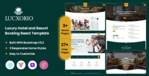 Lucxorio - Luxury Hotel and Resort Booking React Template by pus_infotech