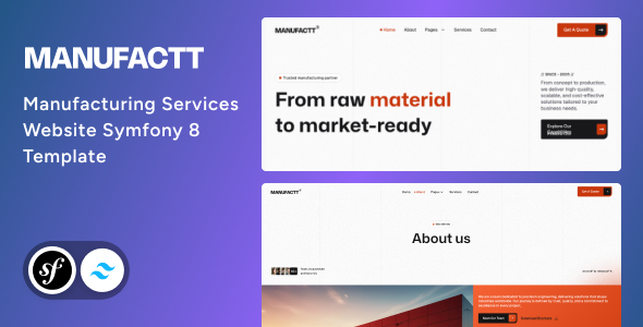 Manufactt - Manufacturing Services Website Symfony Template by Unifato