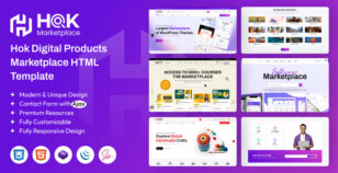 Hok – Digital Product Marketplace HTML Template by themeholy