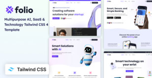 Folio - Multipurpose AI, SaaS & Technology Tailwind CSS 4 Template by Stackbros