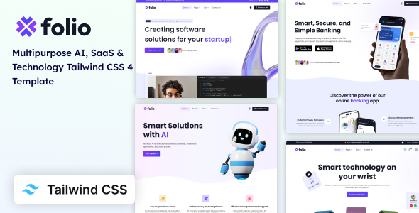 Folio - Multipurpose AI, SaaS & Technology Tailwind CSS 4 Template by Stackbros