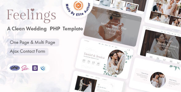 Feelings - Wedding & Wedding Planner PHP Template by wpoceans