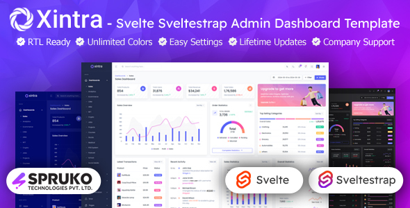 Xintra – Svelte TypeScript Admin Dashboard Template by SPRUKO