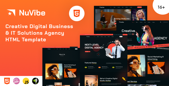 NuVibe - Creative Digital Business & IT Solutions Agency HTML Template by ThemeShala