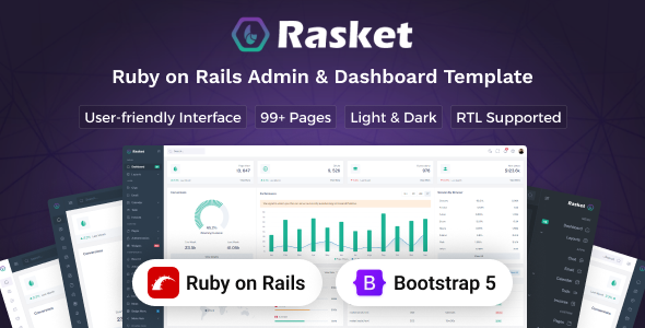 Rasket - Ruby on Rails Admin Dashboard Template by Techzaa