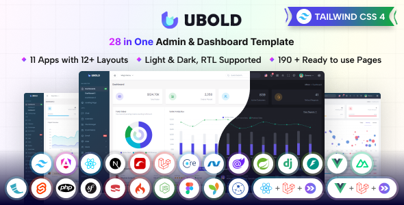 UBold - 28 in One Tailwind CSS Admin & Dashboard Template by coderthemes