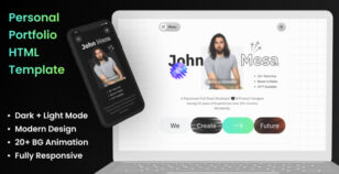 Personal Portfolio CV Resume HTML Template - John Mesa by The_Krishna