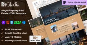Gladia Single Property Real Estate HTML Template by mannatstudio