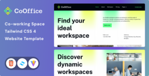 CoOffice - Coworking Space Website Tailwind CSS 4 Template by Unifato
