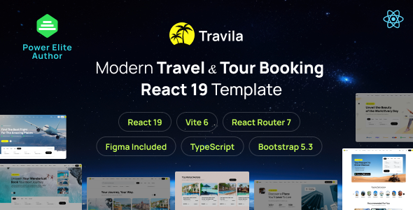 Travila - Modern Travel & Tour Booking React 19 Template by alithemes