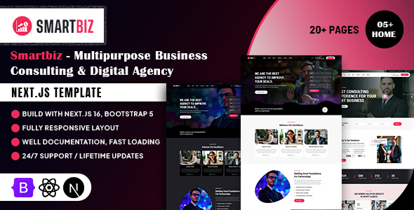 Smartbiz - Multipurpose Business Consulting & Digital Agency Next.js Template by codearchives