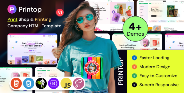 Printop - Print Shop & Printing Company HTML Template by wowtheme7