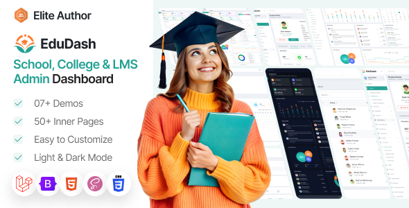Edudash - Laravel - School College & LMS Admin Dashboard Template by wowtheme7