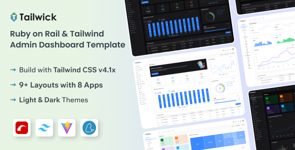 Tailwick - Ruby on Rails & Tailwind CSS Admin Dashboard Template by themesdesign