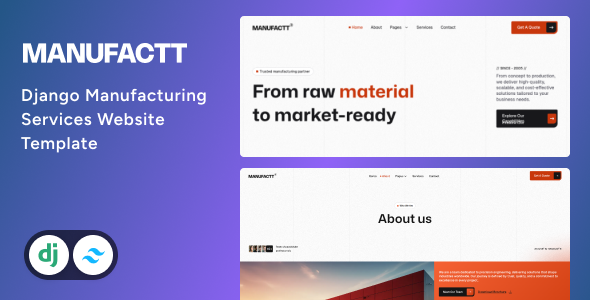 Manufactt - Manufacturing Services Website Django Template by Unifato