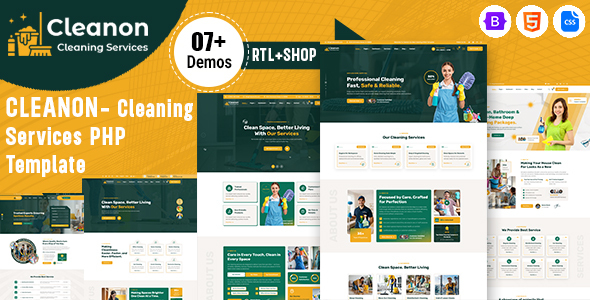 Cleanon - Cleaning Services PHP Template by dreamlayout