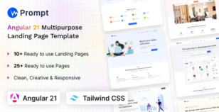 Prompt - Angular 21 Multipurpose TailwindCSS Landing Template by coderthemes