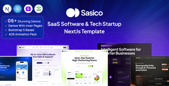 Sasico - SaaS Software & Tech Startup NextJs Template by ib-themes