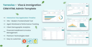 TerraVisa – Visa & Immigration CRM HTML Admin Template by PaiTheme