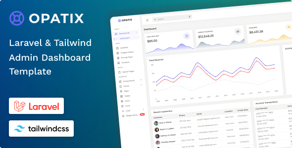 Opatix - Laravel 13 & Tailwind CSS 4 Admin Dashboard Template by MyraStudio