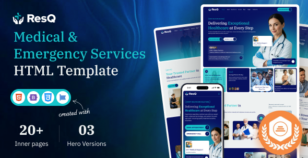 ResQ - Medical & Emergency Services HTML Template by siddhiinfosoft