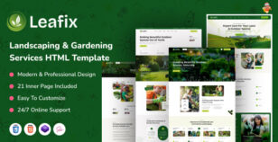 Leafix – Landscaping & Gardening Services HTML Template by ThemeServices