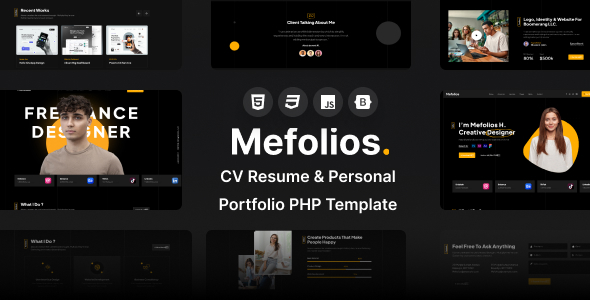 Mefolios - CV Resume & Personal Portfolio PHP Template by zcubethemes