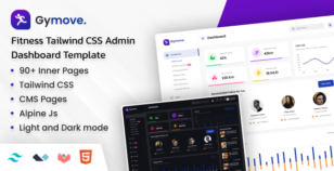 Gymove - Fitness Tailwind CSS Admin Dashboard Template by DexignZone