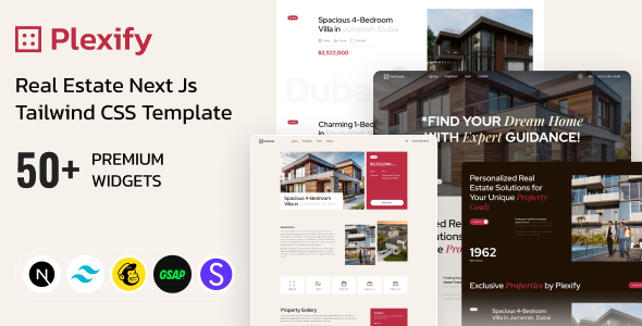Plexify - Real Estate Next JS Tailwind CSS Template by DexignZone