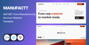 Manufactt - Manufacturing Services Website ASP.NET Core Tailwind CSS Template by Unifato
